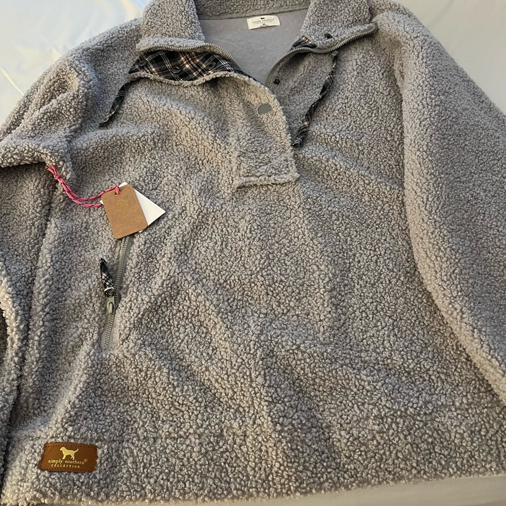 Simply Southern Gray Fleece Pullover